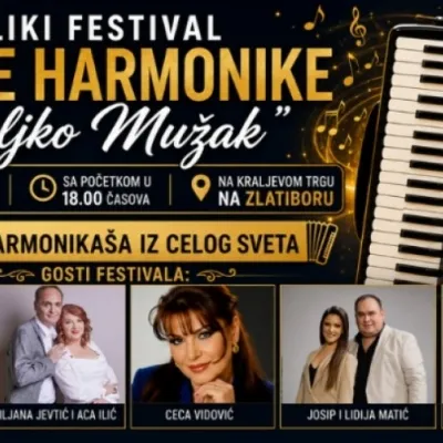 Festival harmonike škole „Željko Mužak“ na Zlatiboru 2026 – više od 100 harmonikaša iz celog sveta