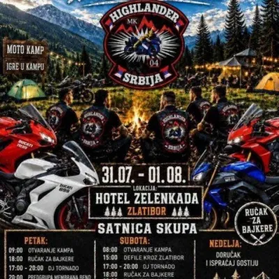 Moto-skup „Dva točka, jedna strast“ na Zlatiboru 2026 – druženje bajkera, defile i muzički program